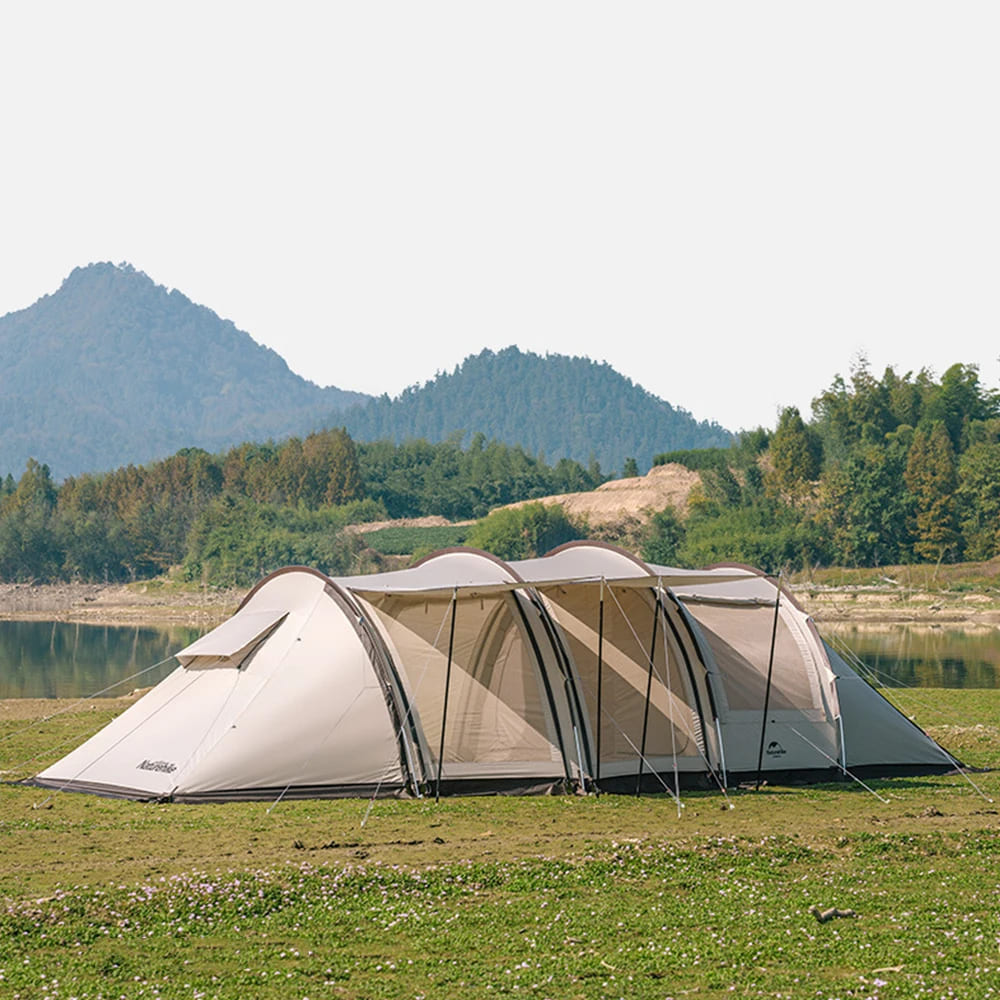naturehike tunnel tent Naturehike Cloud Vessel Tunnel Tent Quicksand Gold L (With Snow Skirt)