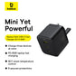 Baseus Palm Fast Charger 2C+U 65W UK Cluster Black (With: Baseus Mini White Cable Type-C to Type-C 100W(20V/5A) 1m Cluster Black)