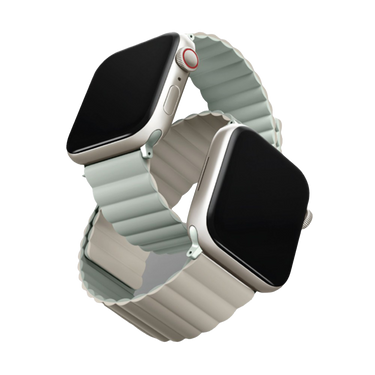 حزام ساعة Apple المغناطيسي القابل للعكس من Uniq Revix مقاس 41/40/38 ملم - رمادي (رمادي/بيج)