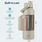 Buzio Duet Series Water Bottle with 2 Lids and Sleeve 1.2L - Beige