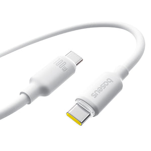Baseus Foamed Silicone Fast Charging Data Cable USB-C to USB-C 100W Moon White 2m