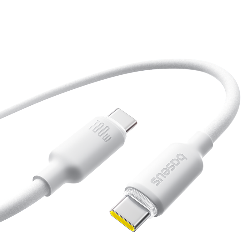 Baseus Foamed Silicone 1m USB-C to USB-C 100W Fast Charging Cable – White