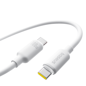 Baseus Foamed Silicone Fast Charging Data Cable USB-C to USB-C 100W Moon White 1m