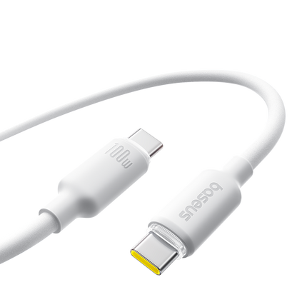 Baseus Foamed Silicone Fast Charging Data Cable USB-C to USB-C 100W Moon White 2m