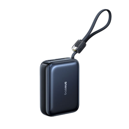 باور بانك بيسوس بيكو جو AC22 ألترا ميني مع كابل USB-C مدمج، سعة 20000 مللي أمبير، قوة 45 وات - لون أسود كوزميك