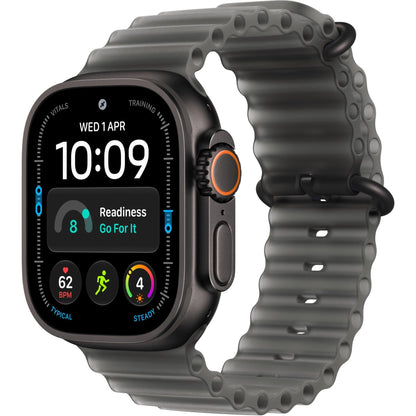 Apple Watch Ultra 4 GPS + Cellular 49mm Black Titanium Case with Translucent Black Ocean Band