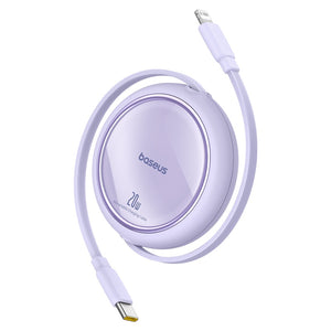 Baseus Free2Pull Retractable Charging Cable USB-C to Lightning 20W 1m Nebula Purple
