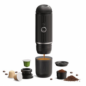 iCafilas 2-in-1 Portable Espresso Maker with Heating - Black