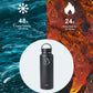 Buzio Trio Series Water Bottle with 3 Lids and Sleeve 1.2L - Black