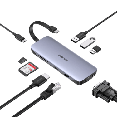 UGREEN USB C Hub USB Type C إلى 4K HDMI متعدد المنافذ مع VGA (9 في 1)