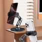 Powerology Adjustable Folding Double-Arm Aluminum Alloy with Silicone Pad Phone Holder- Black