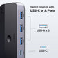 UGREEN CM662 USB 3.0 Switch 2-in-4 Switch + 2x USB-A Cable - Black