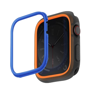 Uniq Moduo Apple Watch Case With Interchangeable PC Bezel 45/44mm - Smoke (Orange/blue)