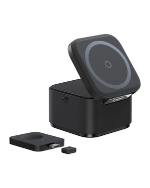Baseus MagPro 2-in-1 Magnetic Wireless Charger 25W Cosmic Black (Includes: MagPro Magnetic Wireless Charger for E-Watch 2.5W Cosmic Black)