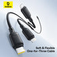 Baseus Silky One-for-Three Fast Charging Cable USB-C to M+L+C 100W 1.5m Cosmic Black