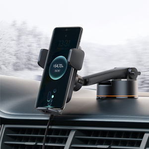 Baseus Wisdom Auto Alignment Car Mount + QI 15W Wireless Charger – Black
