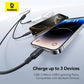 Baseus Silky One-for-Three Fast Charging Cable USB-C to M+L+C 100W 1.5m Cosmic Black