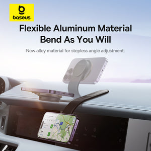 بيسوس حامل سيارة C02 Pro المغناطيسي مع شحن لاسلكي – أسود