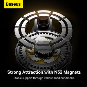 Baseus T-Space Series Folding Metal Car Mount Magnetic Phone Holder Frost Silver