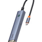 Baseus UltraJoy Series 6-Port HUB AIR Space Grey（Type-C to HDMI4K@60Hz*1+USB3.0*2+USB2.0*1+Type-C3.0*1+PD*1）
