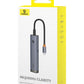 Baseus UltraJoy Series 6-Port HUB AIR Space Grey（Type-C to HDMI4K@60Hz*1+USB3.0*2+USB2.0*1+Type-C3.0*1+PD*1）