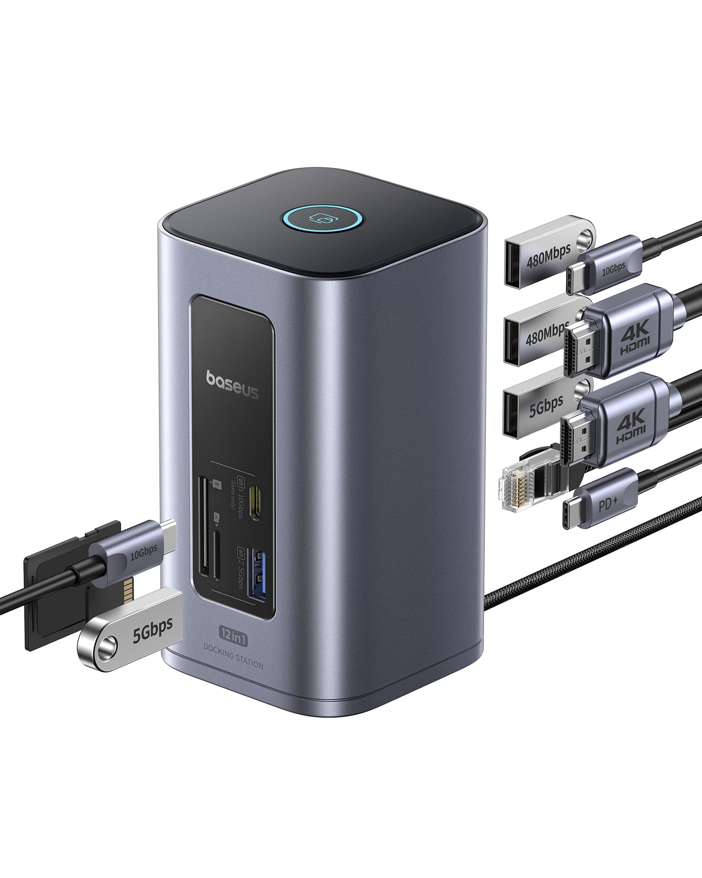 Baseus Nomos NU1 Air Spacemate 12-in-1 Docking Station – Space Gray