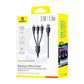 Baseus Ultra-Fast One-for-Three Fast Charging Cable USB-A to M+L+C 3.5A 1.3m Cosmic Black