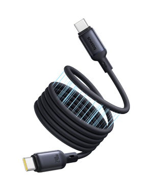 Baseus PicoGo Magnetic Liquid Silicone Fast Charging Cable USB-C to USB-C 240W 1m Cosmic Black