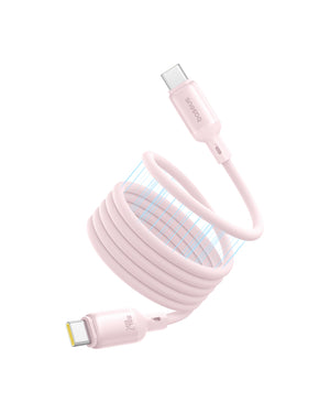 Baseus PicoGo Magnetic Liquid Silicone Fast Charging Cable USB-C to USB-C 240W 1m Baby Pink