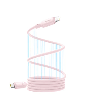 Baseus PicoGo Magnetic Liquid Silicone Fast Charging Cable USB-C to USB-C 240W 1m Baby Pink