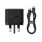 Baseus Palm Fast Charger 2C+U 65W UK Cluster Black (With: Baseus Mini White Cable Type-C to Type-C 100W(20V/5A) 1m Cluster Black)