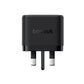 Baseus Palm Fast Charger 2C+U 65W UK Cluster Black (With: Baseus Mini White Cable Type-C to Type-C 100W(20V/5A) 1m Cluster Black)
