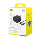 Baseus Palm Fast Charger 2C+U 65W UK Cluster Black (With: Baseus Mini White Cable Type-C to Type-C 100W(20V/5A) 1m Cluster Black)