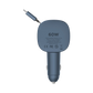 Momax 1-MOVE+60W 2-Port Car Charger with Built-in Retractable cable (Grey)