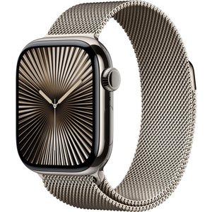 Apple Watch Series 10 GPS + Cellular 42mm Natural Titanium Case with Natural Milanese Loop