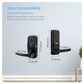 Lockly Lux Compact Mortise Edition Fingerprint Access Design to Replace Lever Set Mortises - Matte Black