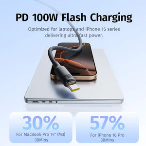 Baseus Foamed Silicone Fast Charging Data Cable USB-C to USB-C 100W Comic Black 1m