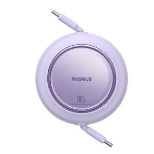 Baseus Free2Pull Mini Retractable Charging Cable USB-C to USB-C 100W 1.5m Nebula Purple