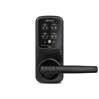 Lockly Lux Compact Mortise Edition Fingerprint Access Design to Replace Lever Set Mortises - Matte Black
