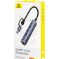 Baseus UltraJoy Series 4-Port HUB AIR Space Grey（USB-A&Type-C to USB 3.0*3+RJ45*1+Type-C5V）