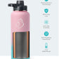 Buzio Trio Series Water Bottle with 3 Lids and Sleeve 1.2L - Bubble Gum
