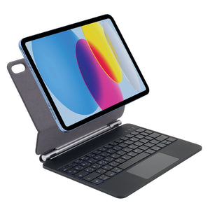لوحة مفاتيح LZEL ZenKey Axon Series لجهاز iPad 10th مقاس 10.9 بوصة، تدعم العربية والإنجليزية - أسود