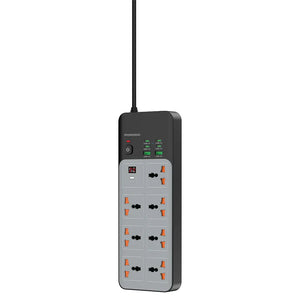 Porodo 3000W | 7AC Universal Power Strip with 6 USB Ports (4C + 2A) -Gray