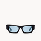 BLACK ACETATE RIF BLUE LENS-PT-4303 - KEREWAN