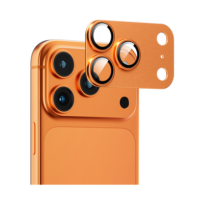 كاميرا LZEL المعدنية ذات الزجاج المقوى لهاتف iPhone 17 Pro Max - برتقالي