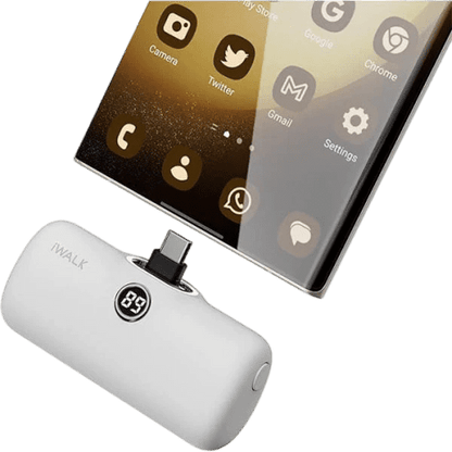 Iwalk Linkme Pro Fast Charge 4800 Mah Pocket Battery Type-C With Battery Display- White