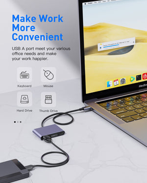 LZEL HubTrio Nexus 3-in-1 USB-C Hub 100W 4K 10Gbps – Black
