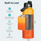 Buzio Duet Series Water Bottle with 2 Lids and Sleeve 1.2L - Yellow Orange