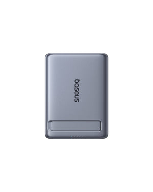 Baseus PicoGo AM31 Qi2 Ultra-Mini Magnetic Power Bank with Kickstand 5000mAh 20W Space Grey (Includes Simple Braided Cable USB-C to USB-C 20cm Black)