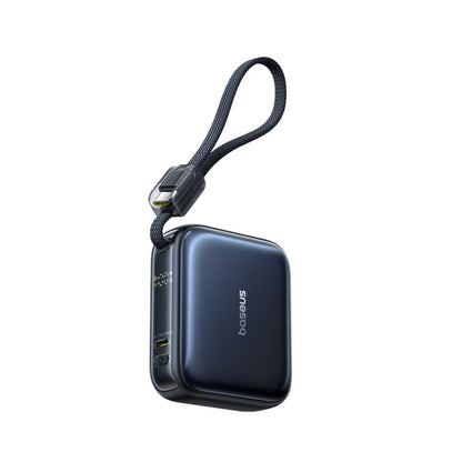 شاحن متنقل بيسوس بيكو جو AC22 فائق الصغر بسعة 10000 مللي أمبير وقوة 45 واط مع كيبل USB-C مدمج - أسود كوزميك